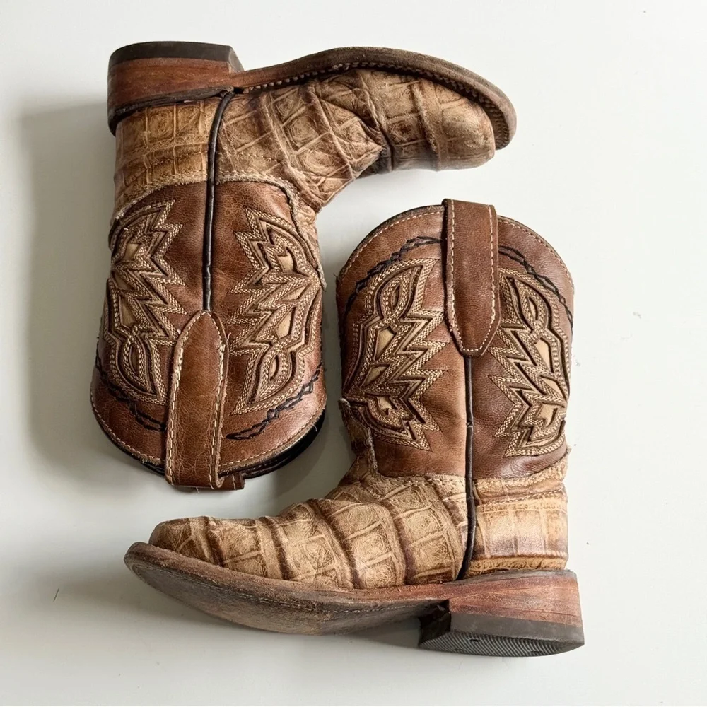 Hometown Kids Brown Leather Boots Size 3.5 | 16 Mexico